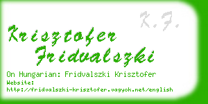 krisztofer fridvalszki business card